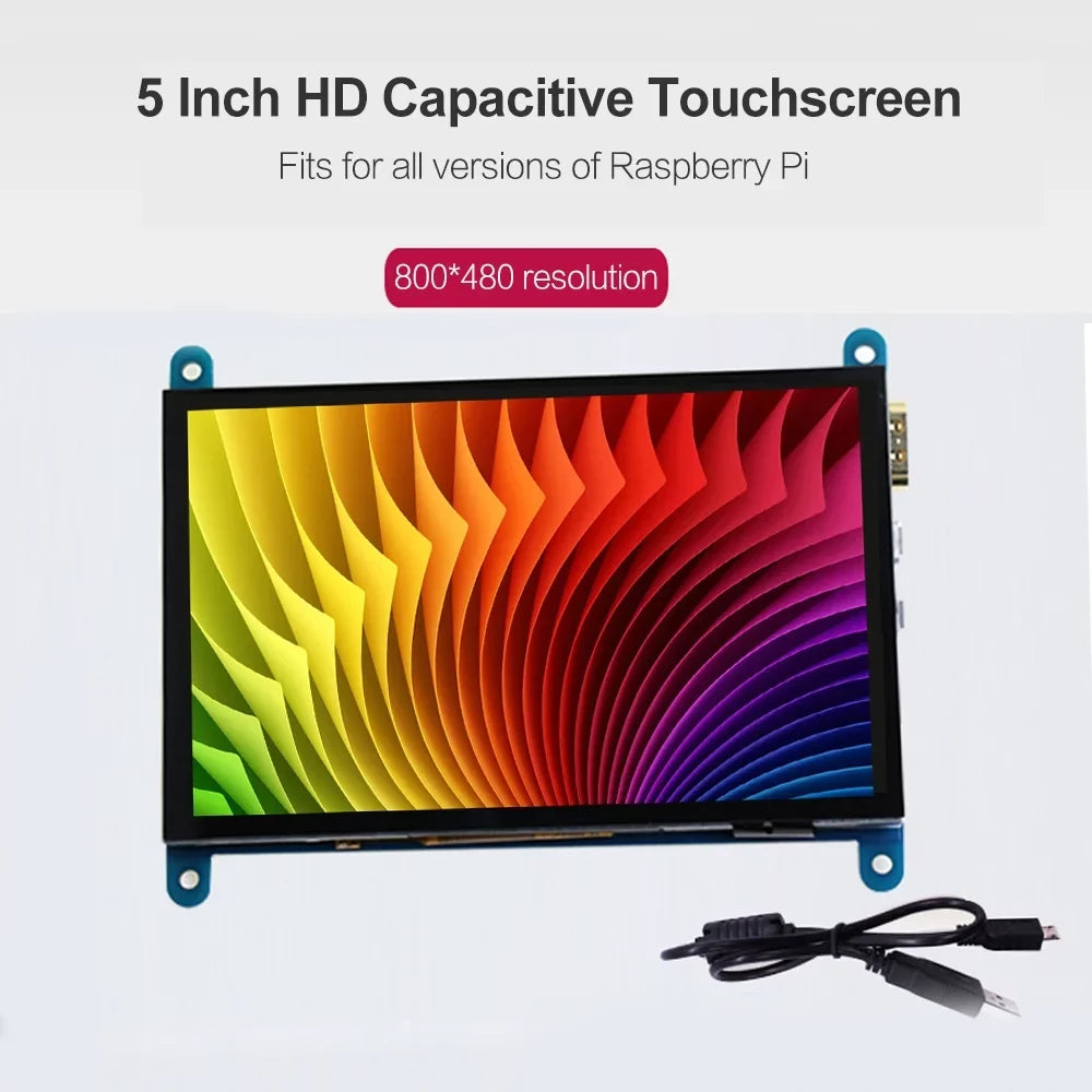 Arealer Portablewith Resolution Display Compatible 5 Pi with Small InchCapacitive 800*480 Touchscreen Raspberry USBInterface Tool