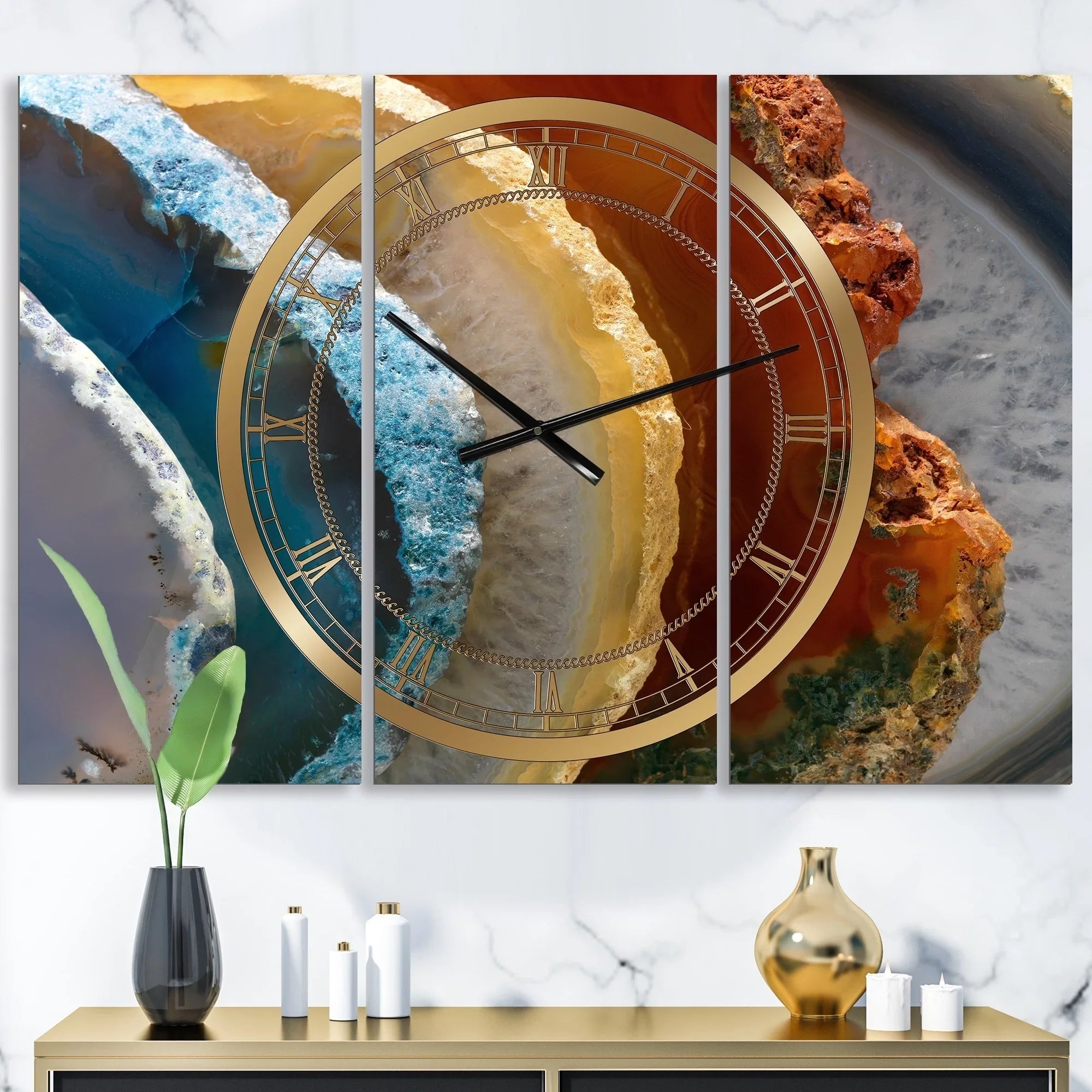 Clock 36 Large 28 3 - ART high DESIGN 3 in. in. XV' - 'Mineral - Fashion Slice Panels Wall Panels Designart wide x