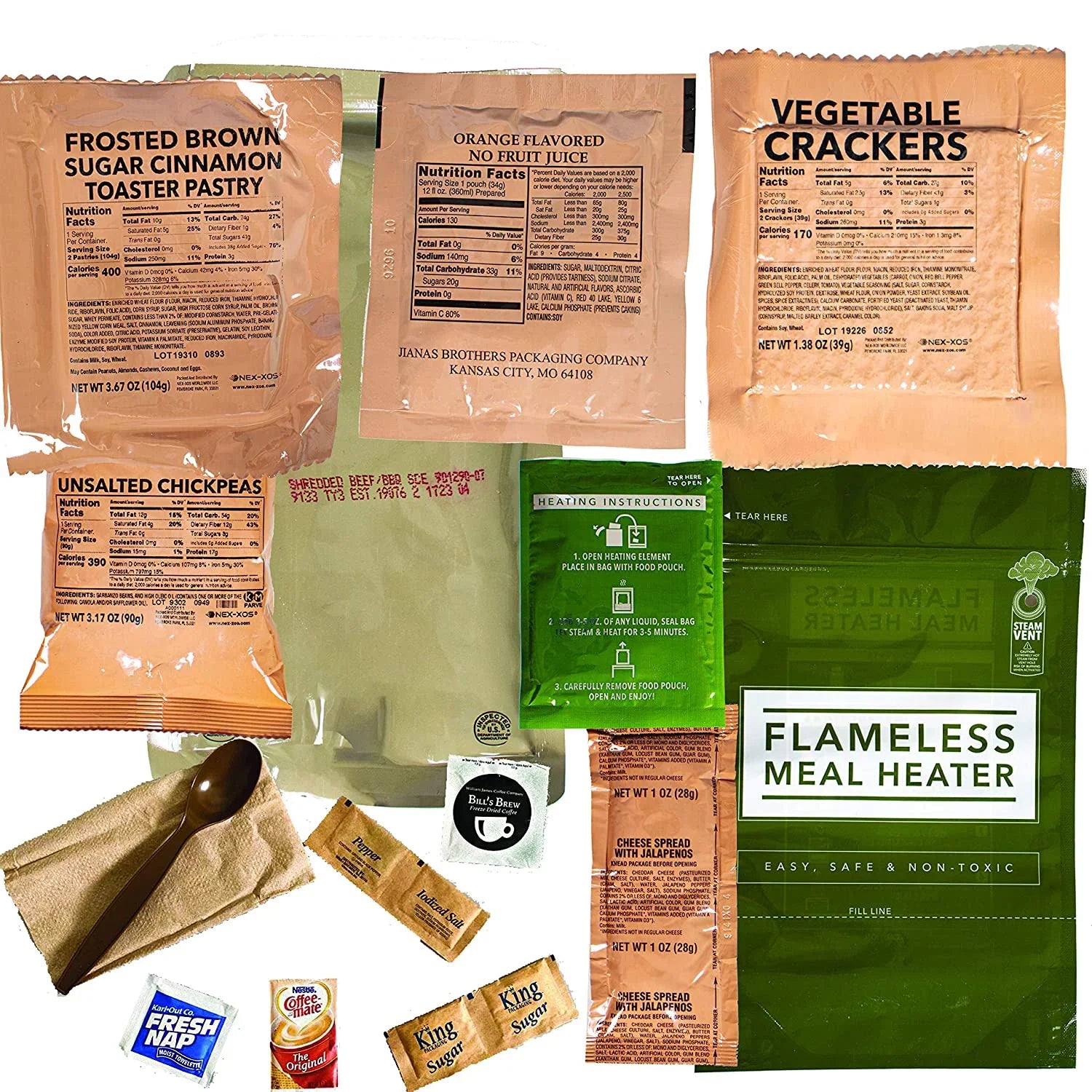 Style Mix, Side Days Meals to Ready Case. Includes XMRE in Delicious 12 Beverage Eat. 60 MRE Calories. Military Packed Freshly 1300XT 1300 of Past Meals Assortment Dishes, per Entrees, the