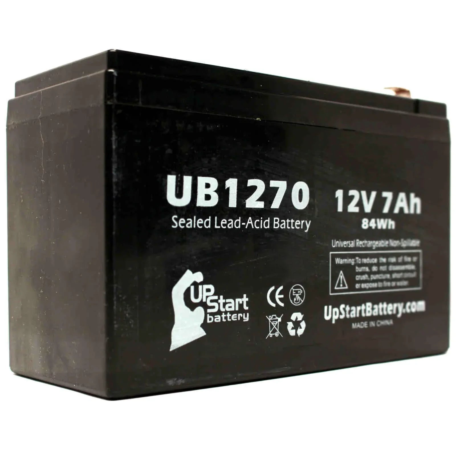 2x SLA) 7Ah, PCM200 Replacement Terminal Sealed F2 Battery AGM, 7000mAh, Terminal, Lead to Acid Pack - Compatible Universal Includes Adapters Battery (12V, - F1 - F1 Upsonic UB1270 4