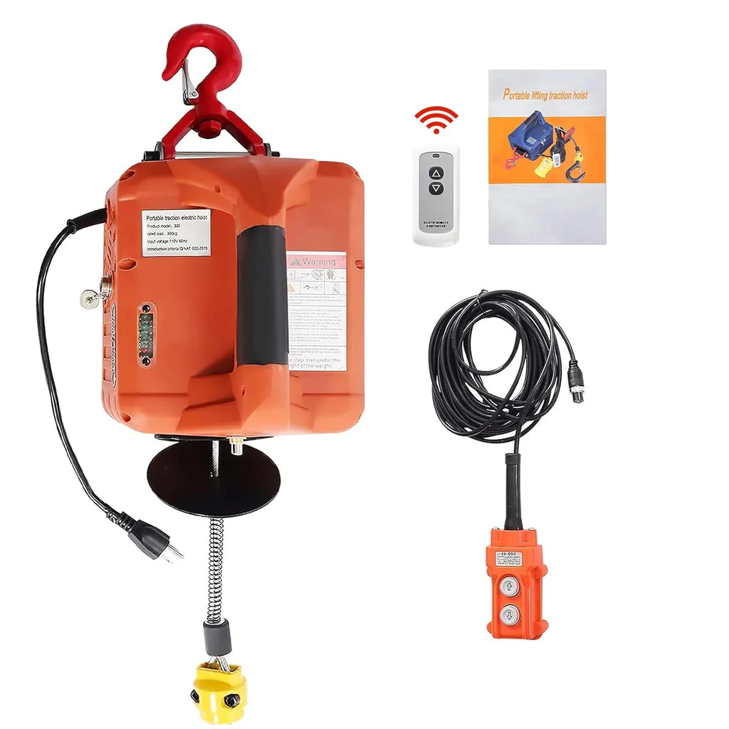 Power 3-in-1 2200LBS Wireless Winch, for and Crane Electric ¨C and Hoist with Perfect with Heavy 110V Remote, Battery Loads Portable Unleash Tackling System Versatility