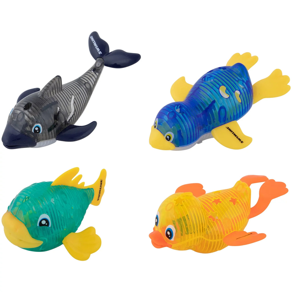 Dive Retrieval Underwater For For Catch Animal Multi Flashing Light-Up & Diving Glowing Practice Swimming The Bath LED Tub Game Fun ORIGINAL Toys Fish Pool Sea 4-Pack Learn Pals SWIMLINE Color Kids