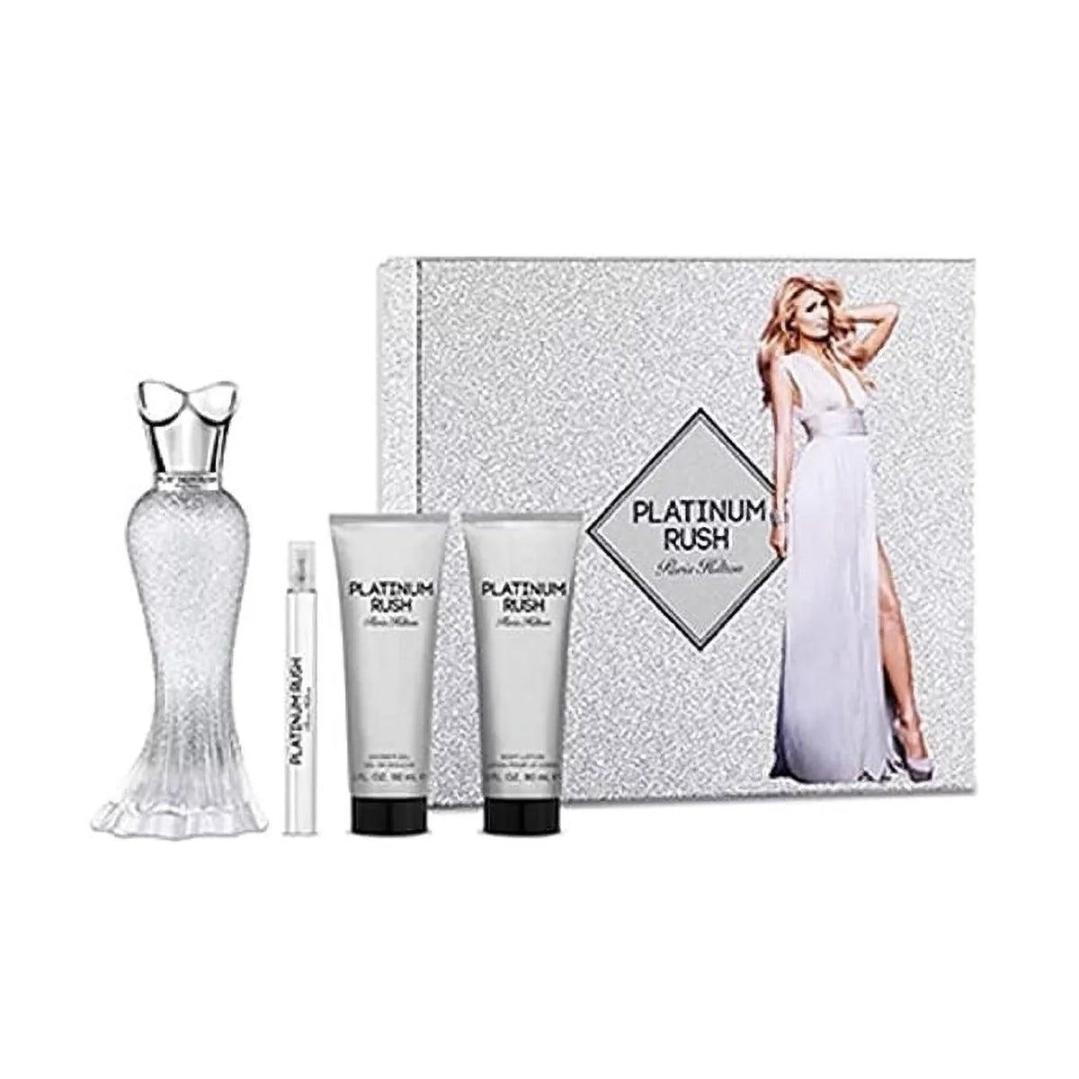 oz 3.4 Women's Rush Hilton Parfum Platinum Paris Set Eau Piece 4 De