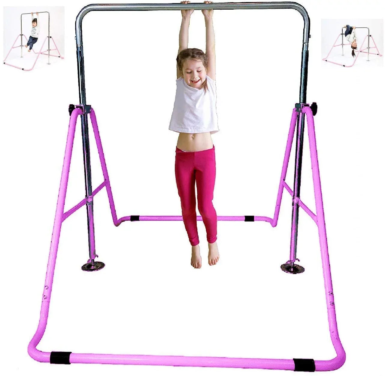 Gymnastics Bar Horizontal Gym Tower Bar, Climbing Bar, Jungle Kip Bar Junior Progymnastics Pink Monkey Training,