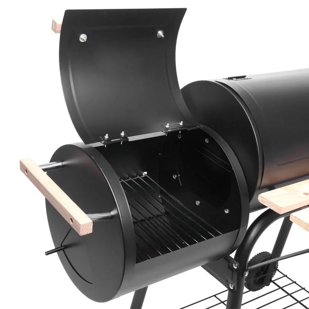 Side Grill Outdoor Smoker, 29.6" Small Burner/Thermometer, with 24.4" Black Grill H BBQ Grills Cooking x Charcoal Grill DFITO Camp Grill, L Backyard, BBQ for with Outdoor Charcoal