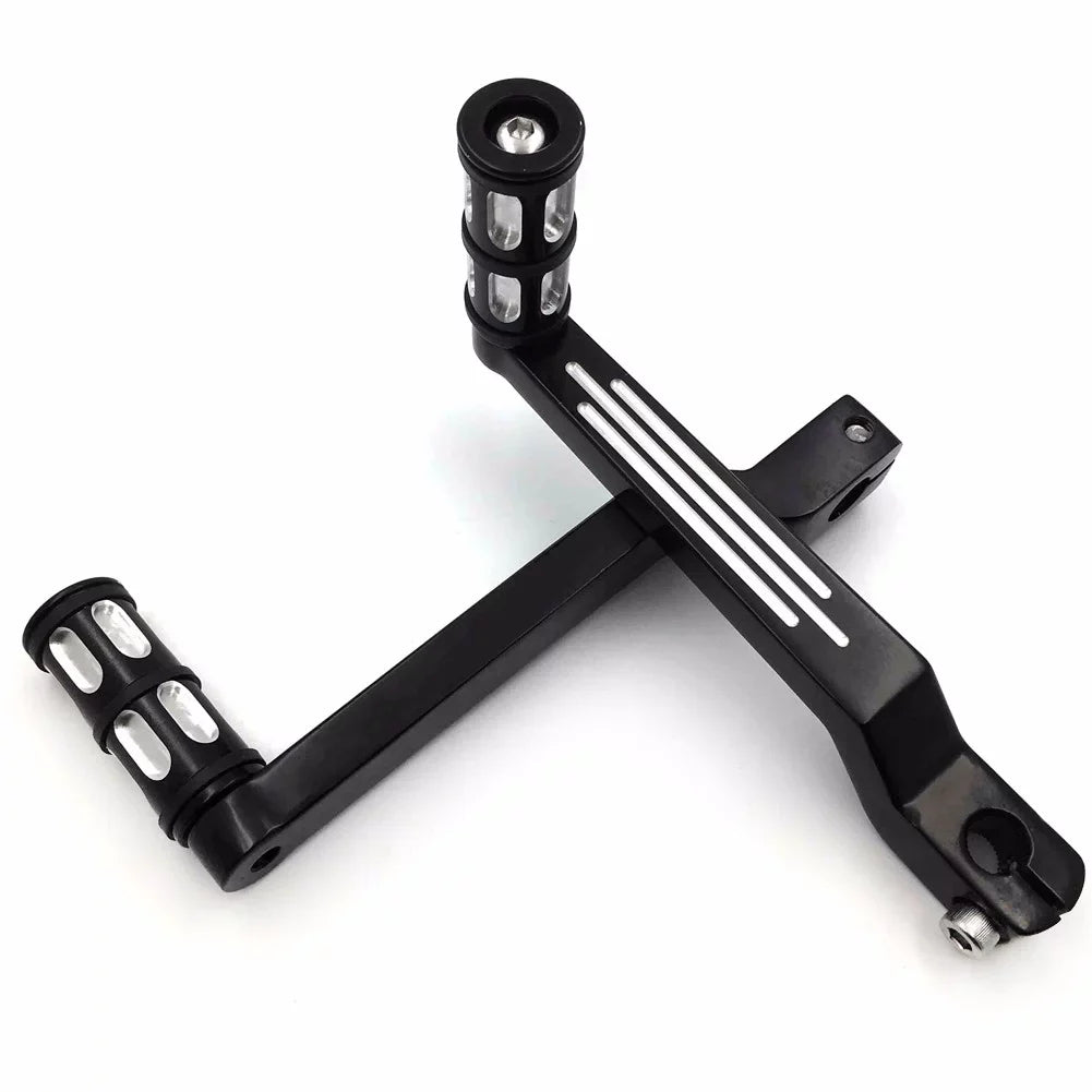 Black HTT- Toe FLSTF Levers Pedal Heel Pegs Shift Aluminum later Harley Motorcycle Davidson w/ Shift 1980 Shifter Fat Style 009C- For and Levers/Gear Boy