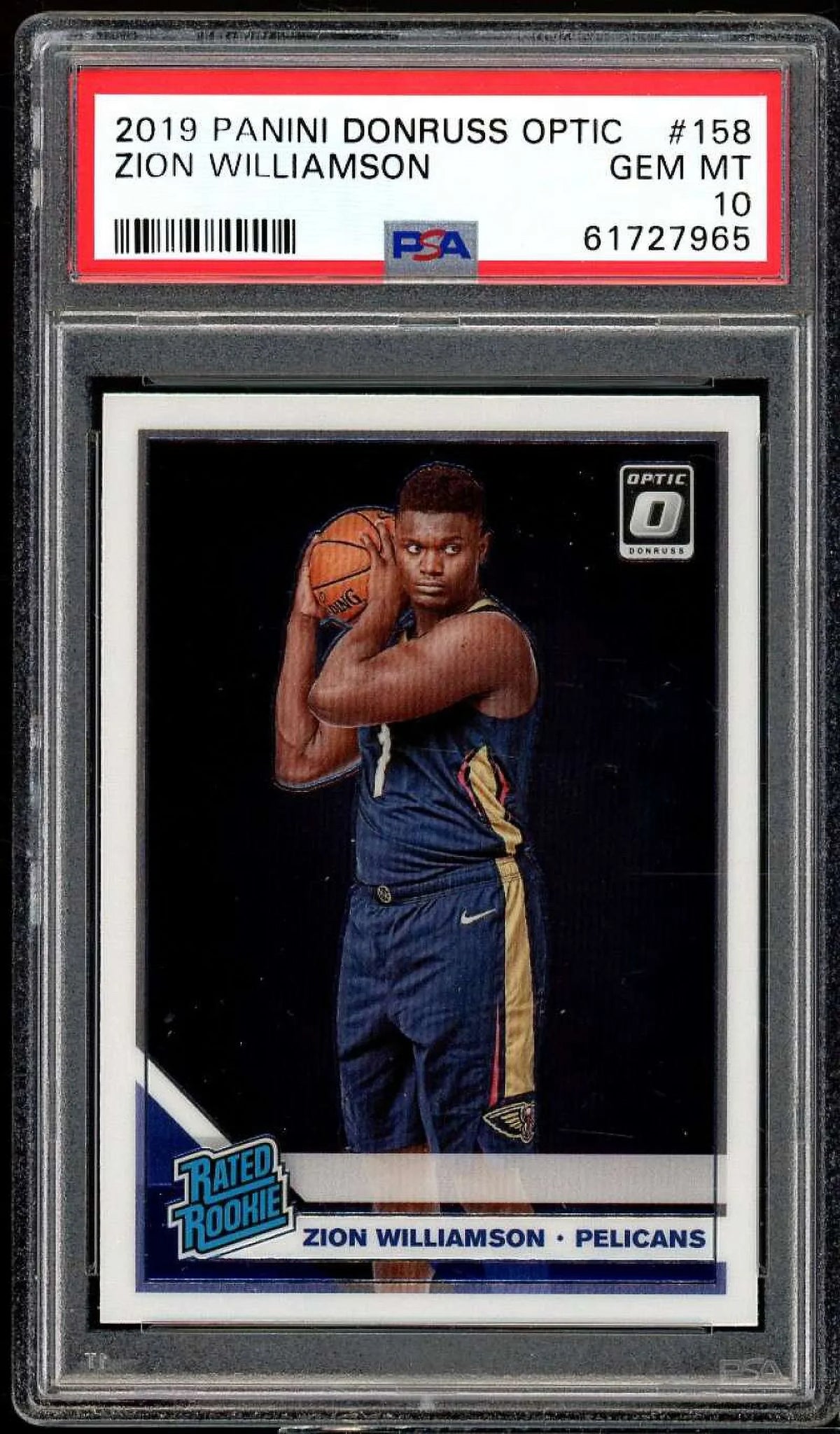 2019-20 Zion Card Optic 10 PSA Donruss Panini #158 Williamson Rookie