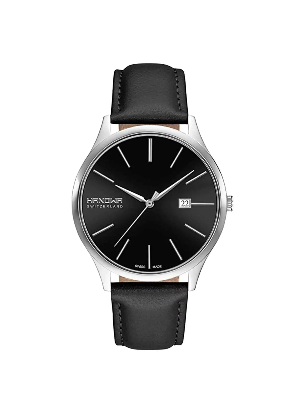 16-4075.04.007 Stainless Watch Pure Hanowa Dial Quartz Black Steel Mens