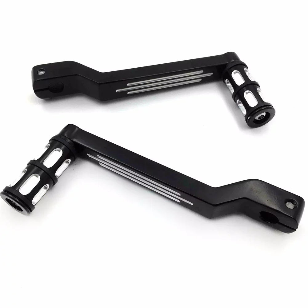 Black HTT- Toe FLSTF Levers Pedal Heel Pegs Shift Aluminum later Harley Motorcycle Davidson w/ Shift 1980 Shifter Fat Style 009C- For and Levers/Gear Boy