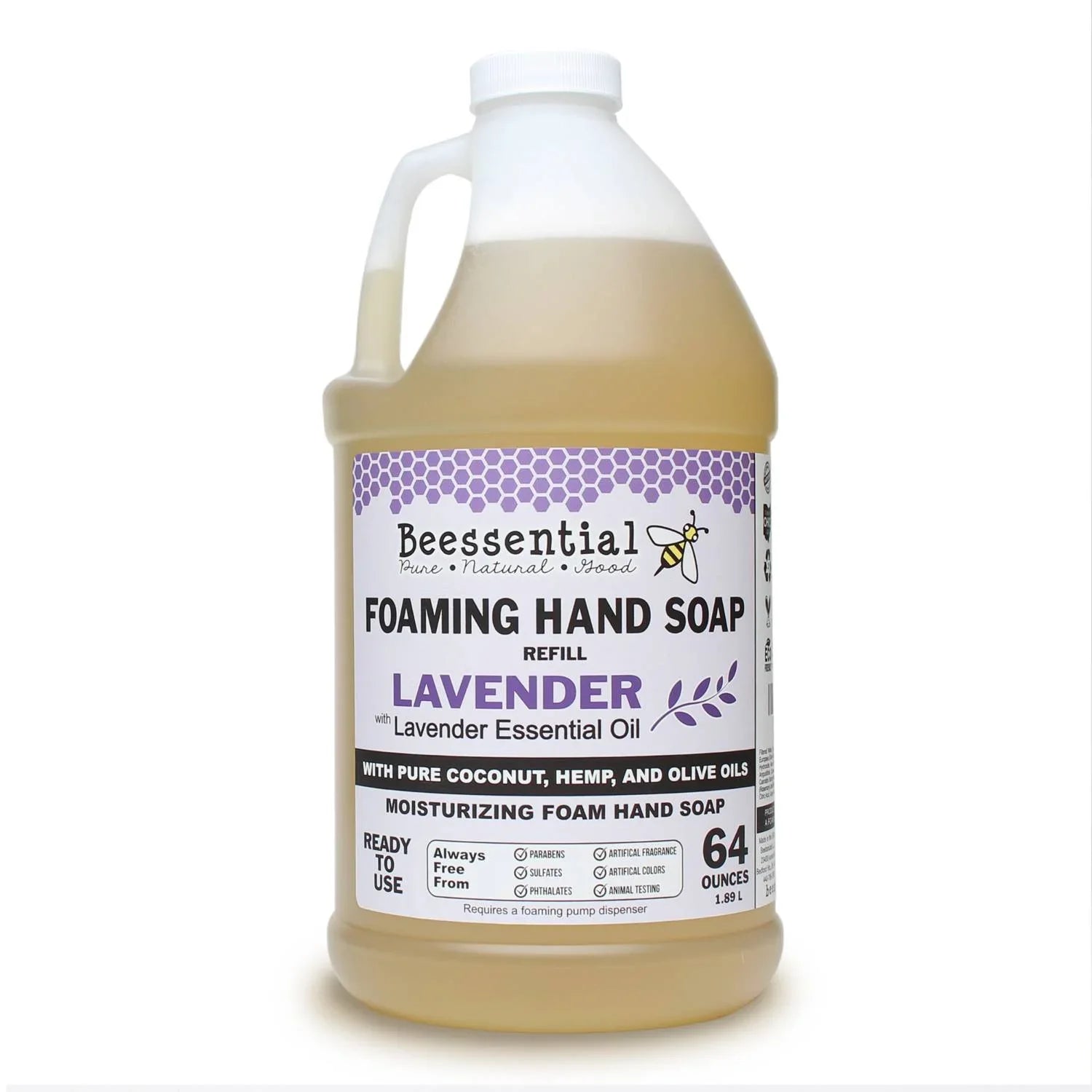 | in Lavender All 64 Bulk, Beessential Hand Moisturizing USA Refill Foaming & Soap Made - Honey Aloe with the Made Natural oz