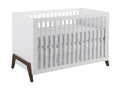 Baby Convertible Walnut, Crib, Mari 3-in-1 Crib Wooden & White Modern Island Oxford