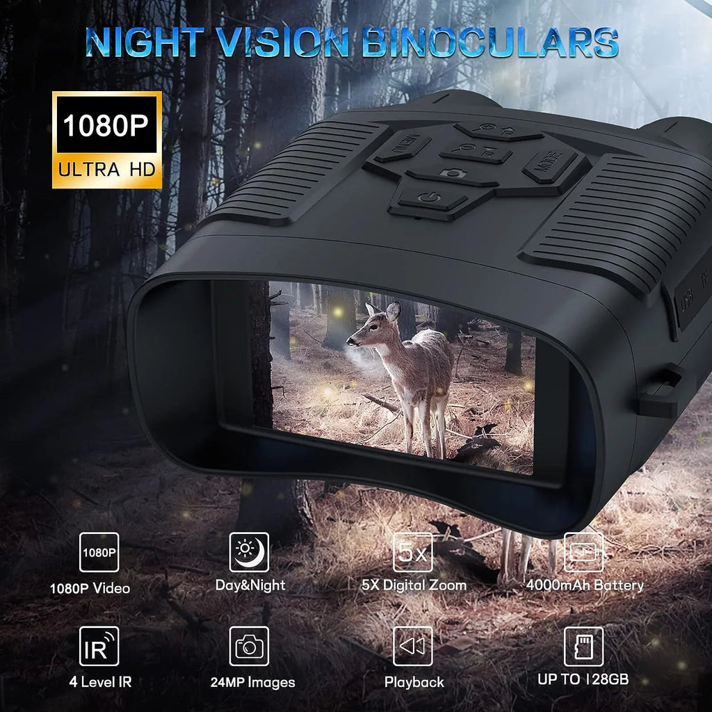 Taking and with NVI-800 for 32GB 6x Hunting Card Binoculars Zoom SD Vision Vision Suitable Night at Goggles Night Night Pictures Videos SuntekCam 24MP/1080P and