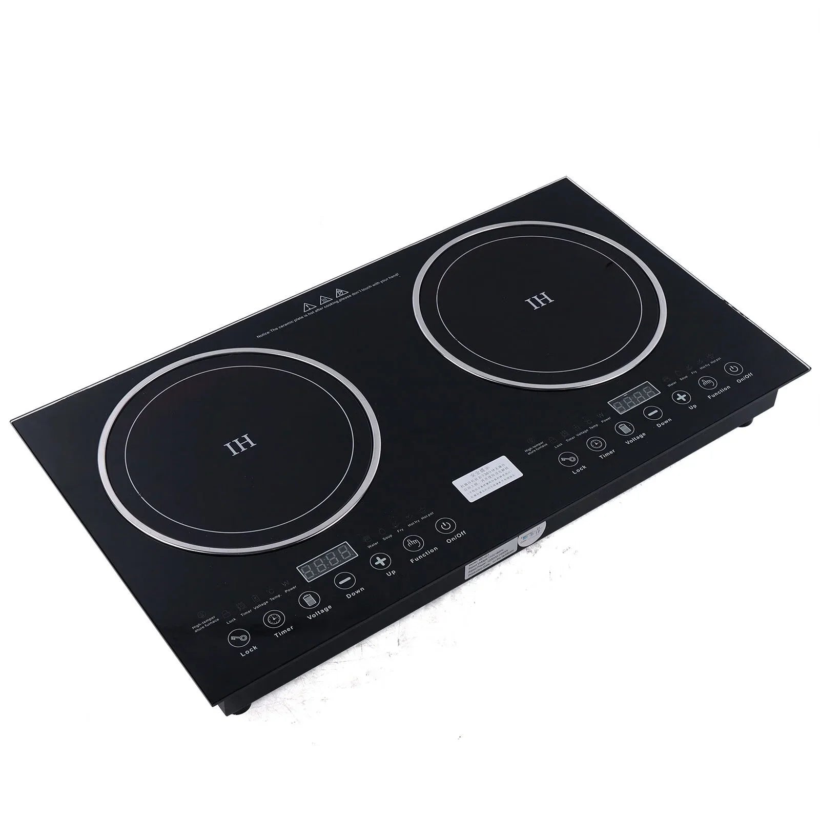 Ceramic Burner Cooker+1400W Countertop Touch ANQIDI Portable 1200W Cooker Sensor Stove Dual Cooktop Digital