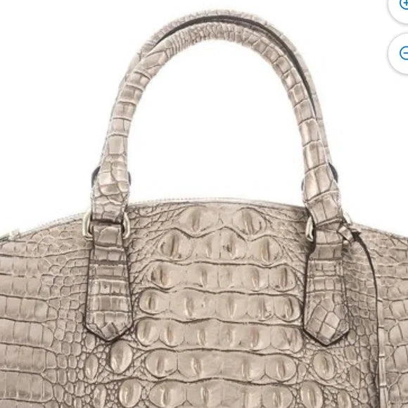 Duxbury Satchel Sugar Brahmin Large Cane Silver/Metallic