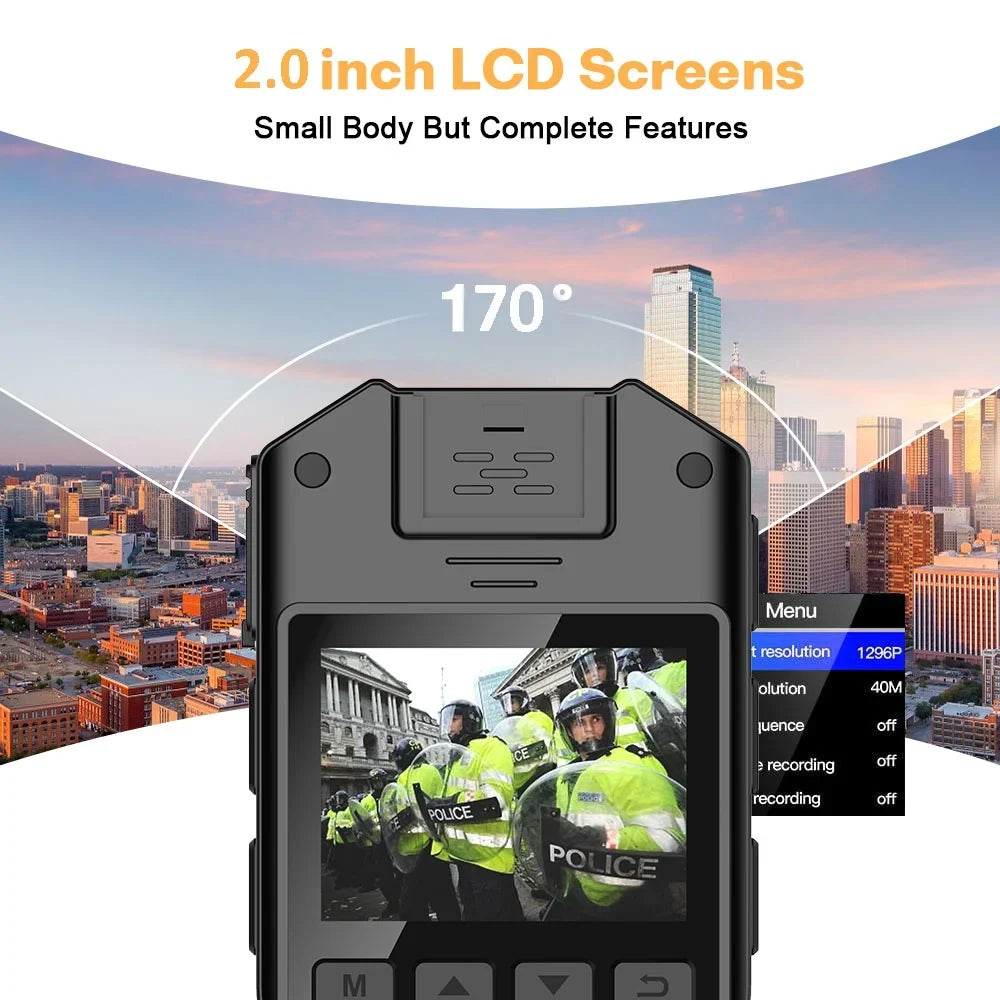 Audio for Camcorder Cam RONY with and Home Recording Body Waterproof Police Guard Mini - Body Vision Security Enforcement Law 1440P with Camera Wearable Video Night Body - 128GB