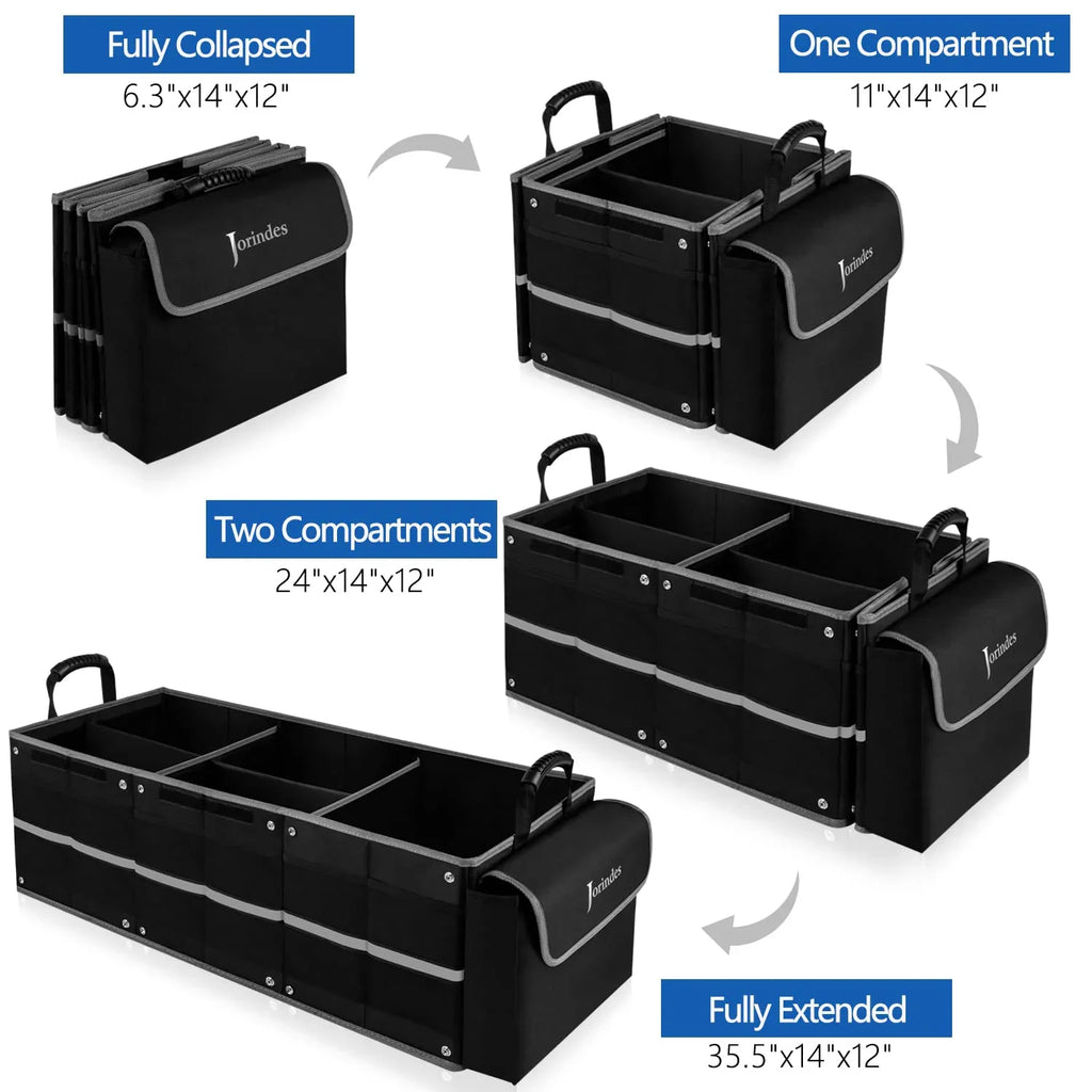 Waterproof Sedan, Vehicle Car Organizer Insulated Car Collapsible Suitable 3 Bag, Truck,Van with proof Cooler Organizer for for Leak Suv, Compartments Trunk