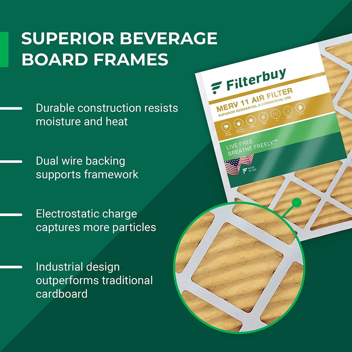 10x17x2 (4-Pack) Filters 3410 Filtration MERV Furnace Pleated WEN HVAC 11 Air Air Filterbuy System AC for