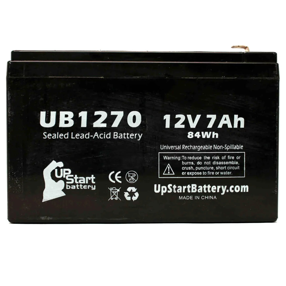 2x SLA) 7Ah, PCM200 Replacement Terminal Sealed F2 Battery AGM, 7000mAh, Terminal, Lead to Acid Pack - Compatible Universal Includes Adapters Battery (12V, - F1 - F1 Upsonic UB1270 4
