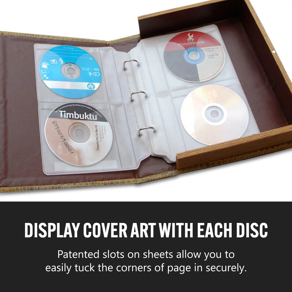 Sheets Storage Binder Acid-Free CD/DVD - DVDs, Organizer 3 Book Persian & Rays, Games CDs, - Binder for Pack 144 - Video Storage Box Bellagio-Italia Organizer Blu - Capacity