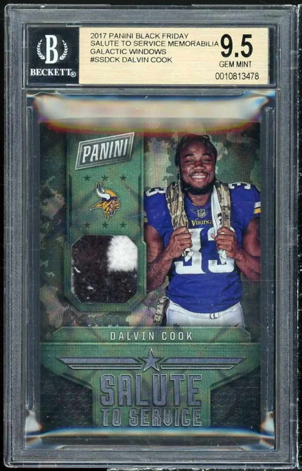 Mem Rookie #DCK To 5/10) BF Dalvin Panini Service 2017 (Ser Cook BGS 9.5 Salute