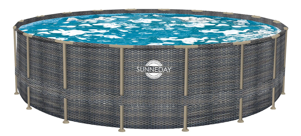 Oasis 52 ft. Sunneday in. Rattan Pool Soft-Sided 24 Round x