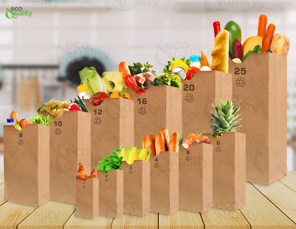 EcoQuality 7/16" Snacks, Small by Lunch (2 Paper Grocery, Paper Party Bags, 7 7/8") Gift Pound Merchandise, [1500 Capacity) 5/16" lb) Count] x x Bag Kraft - Small 2 Bags Bags, Mini (2 (4 Brown
