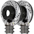 Passenger Replacement Slotted Bearing Kit 2004-2012 Rotors FWD Front and 2006-2010 Aura AutoShack Chevrolet Hubs V6 Malibu for G6 Driver Pads Black Ceramic RHBBK0721 Saturn Drilled Side Wheel Pontiac