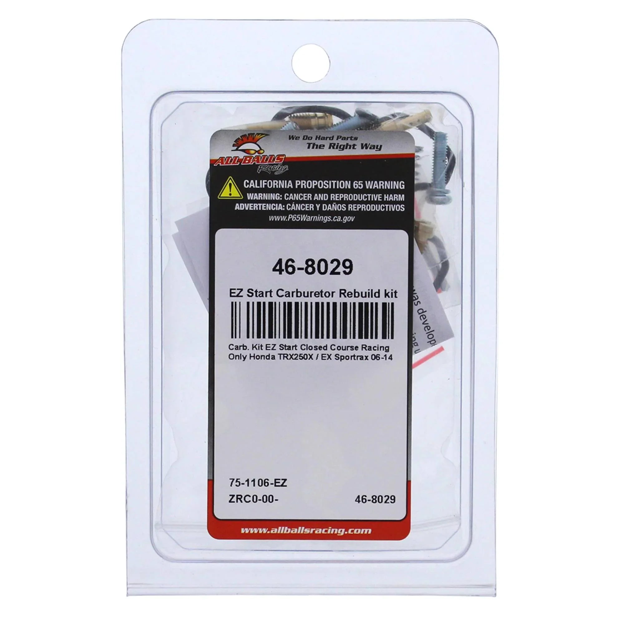 Racing 2013 (46-8029) Start EX 2011 2009 2008 Sportrax Compatible 2014 For Balls 2012 With/Replacement Carburetor kit EZ Rebuild 2010 All / 2007 TRX250X 2006 Honda