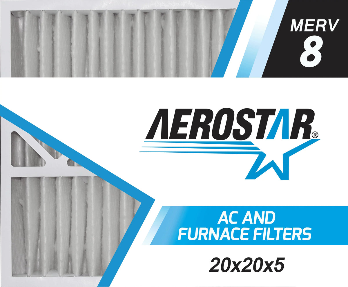 20x20x5, 20x20x5 MERV 8, of Filter, Carrier Box Aerostar 2 Air Replacement Pleated
