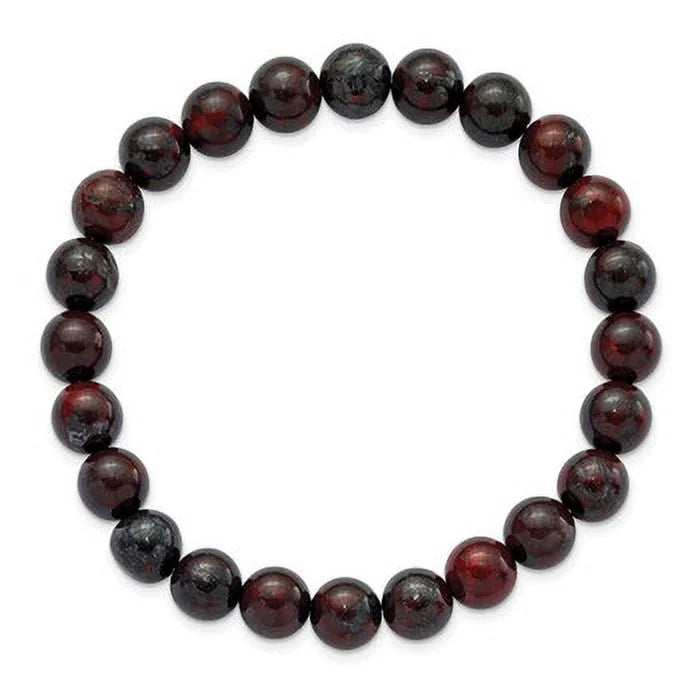 Lex Beaded Stretch & Agate Lu Red Bracelet