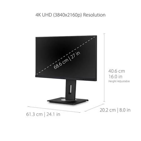 IPS Degree Display 3.2, HDMI, Tilt Ergonomics Monitor Port Office 40 Inch RJ45, ViewSonic C 27 Docking and for Home Integrated 4K USB VG2756-4K and with