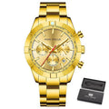 Stainless Wristwatch Hands Men Chronograph Multifunction Waterproof Masculino Strap Luminous Steel Watch Sport Relogio Sub-Dials