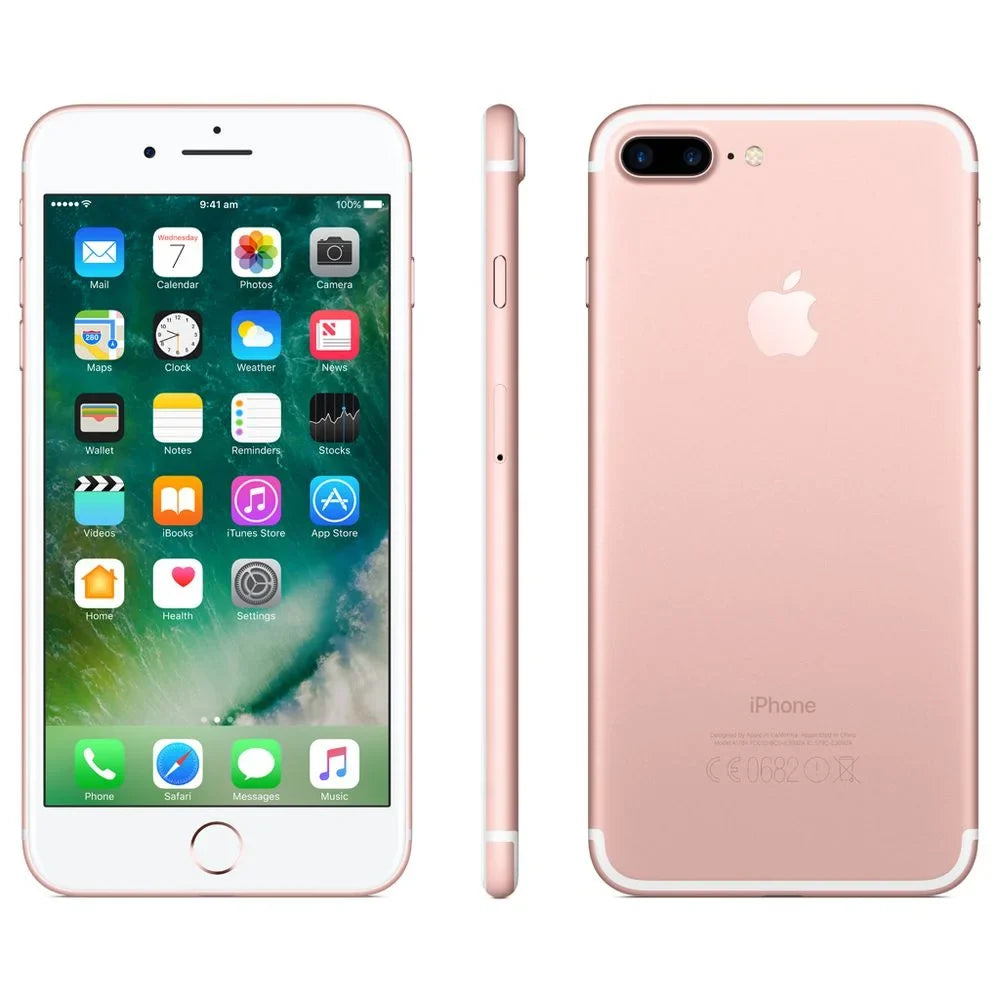 iPhone Pre-Owned Unlocked 128GB Carrier (Fair) Plus- Apple 7 Gold Rose