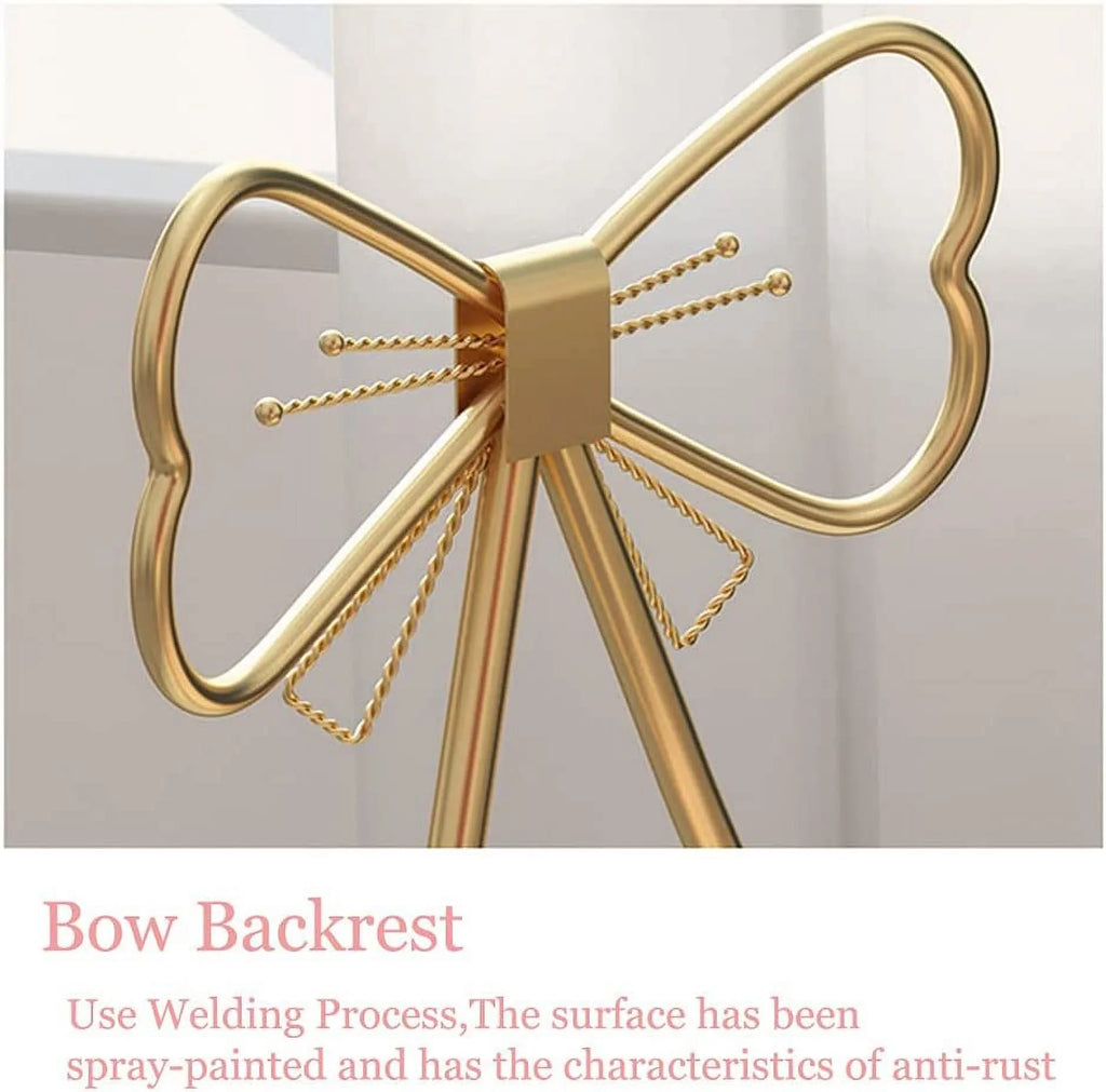Girls Golden Backrest with Princess Creative Chair Makeup Cushioned Stool Room Back Vanity Dining Pink Bedroom, Chairs Modern Ladies Seat MONIPA Chair Butterfly for Leisure Chair Vanity Stool Art