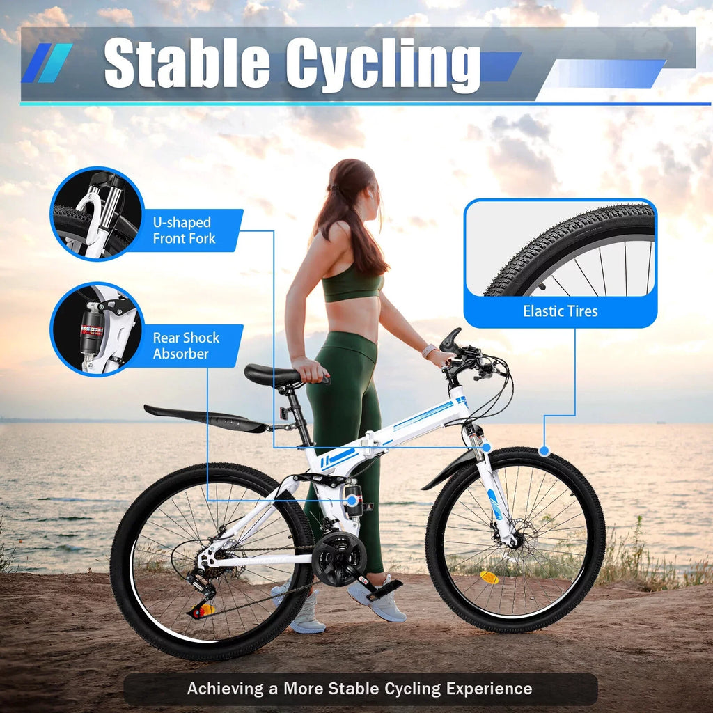 21 MTB Mountain Speed 26" Brake Bikes Bike Men Disc Dual SHZICMY Folding Bicycle School