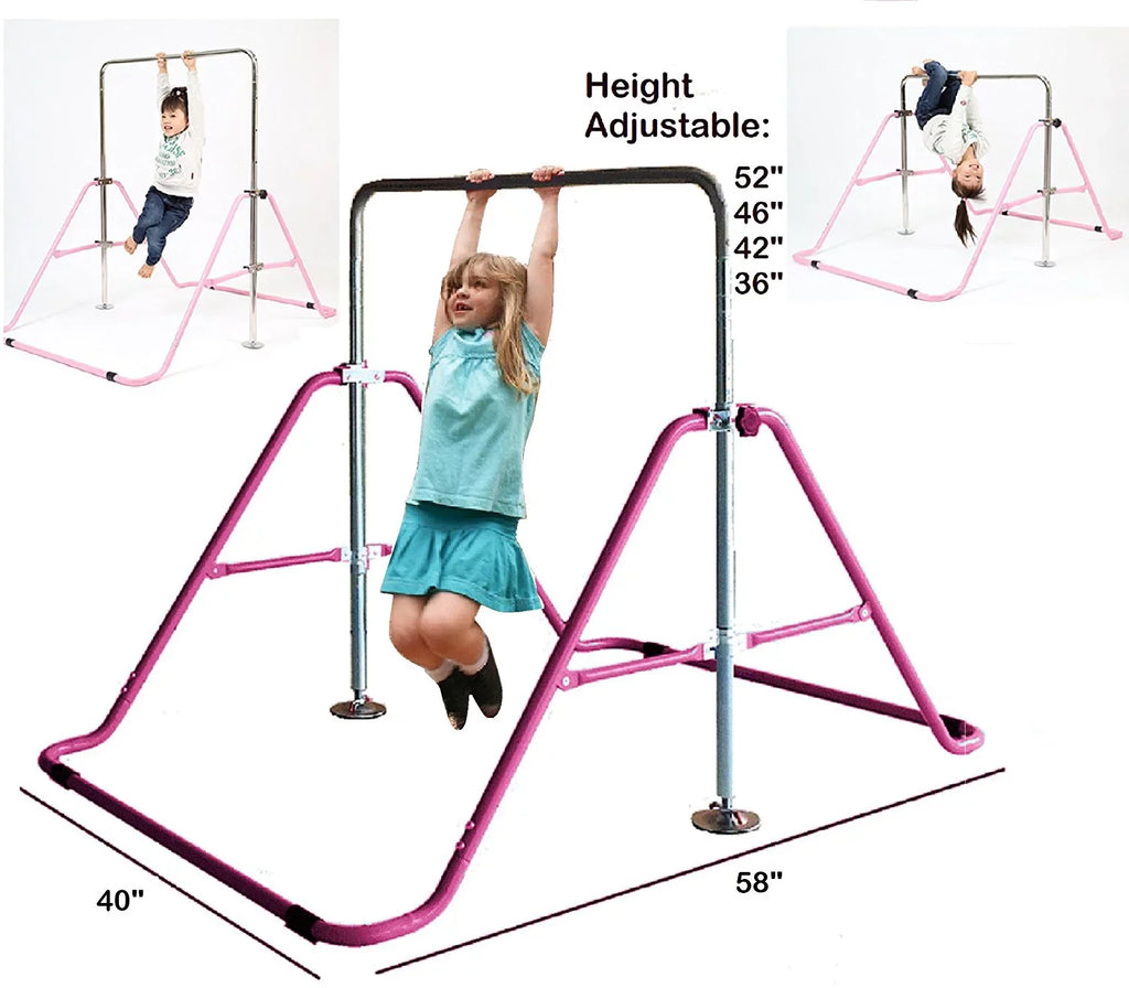 Gymnastics Bar Horizontal Gym Tower Bar, Climbing Bar, Jungle Kip Bar Junior Progymnastics Pink Monkey Training,