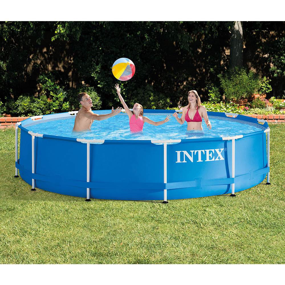 Inches Frame 12 Metal Box) x Pack) Pool 30 (Open Intex Foot (2