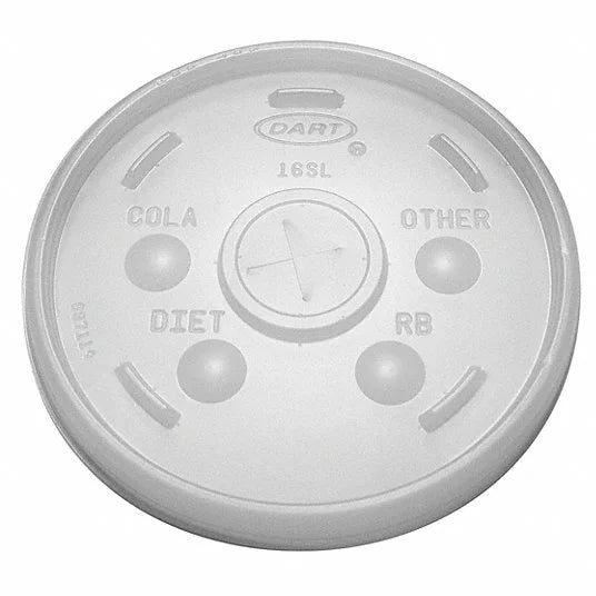 Flat, Buttons, Straw DART Clear, Pk1000 12 Cup, Identification oz. for 24 Slot, Hot/Cold to Lid