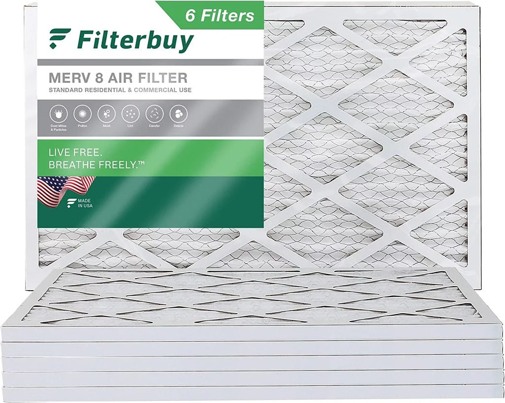 (6-Pack) 8 HVAC Air Pleated 13x21.5x1 Filterbuy Furnace AC MERV Filters