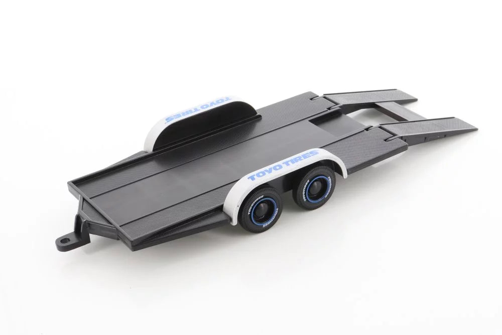 '- 24067WBU 429, Diecast Toy 1/24 Ford 1969 Car Welly Diecast Mustang Car Boss - Blue - w/Trailer scale Model