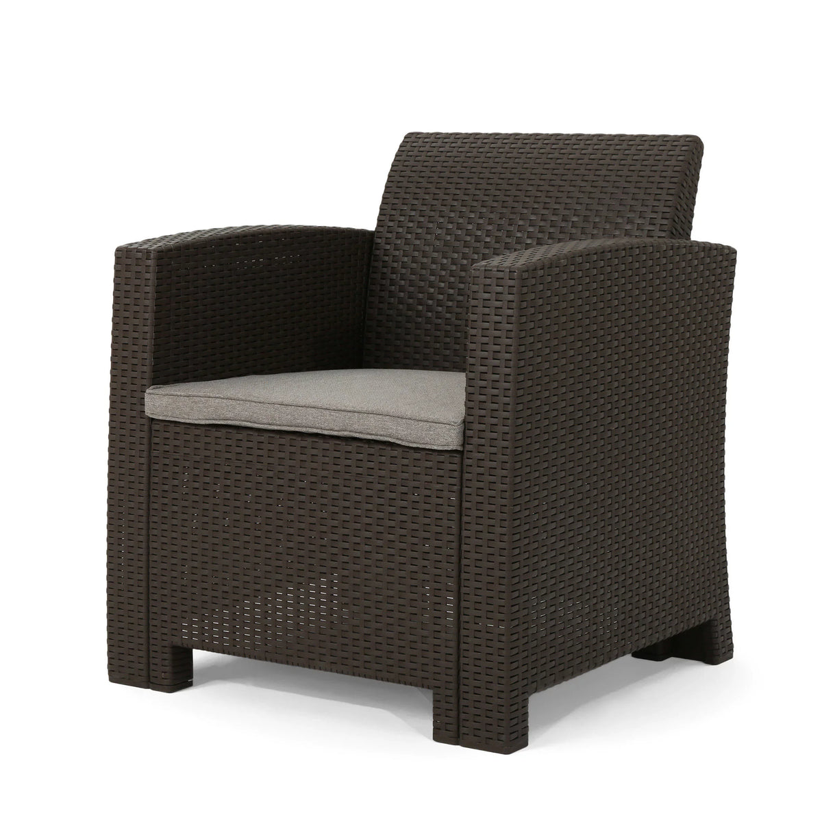 Outdoor with Brown Pit, Fire Beige Set Wicker Chat Club Chair 4-Seater Ollie and Mixed