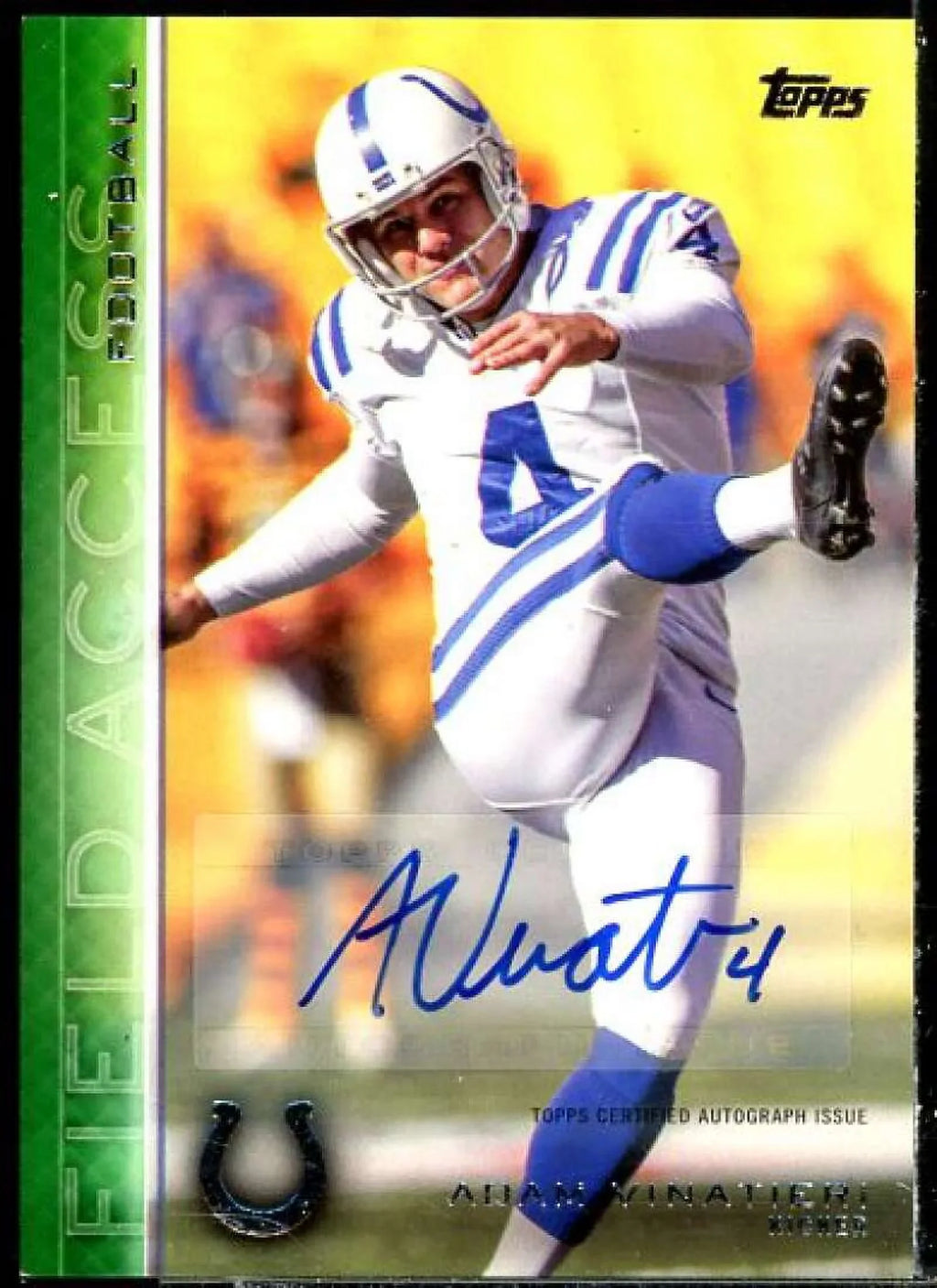 Card Vinatieri Green #180 Autographs Access Adam 2015 Field Topps