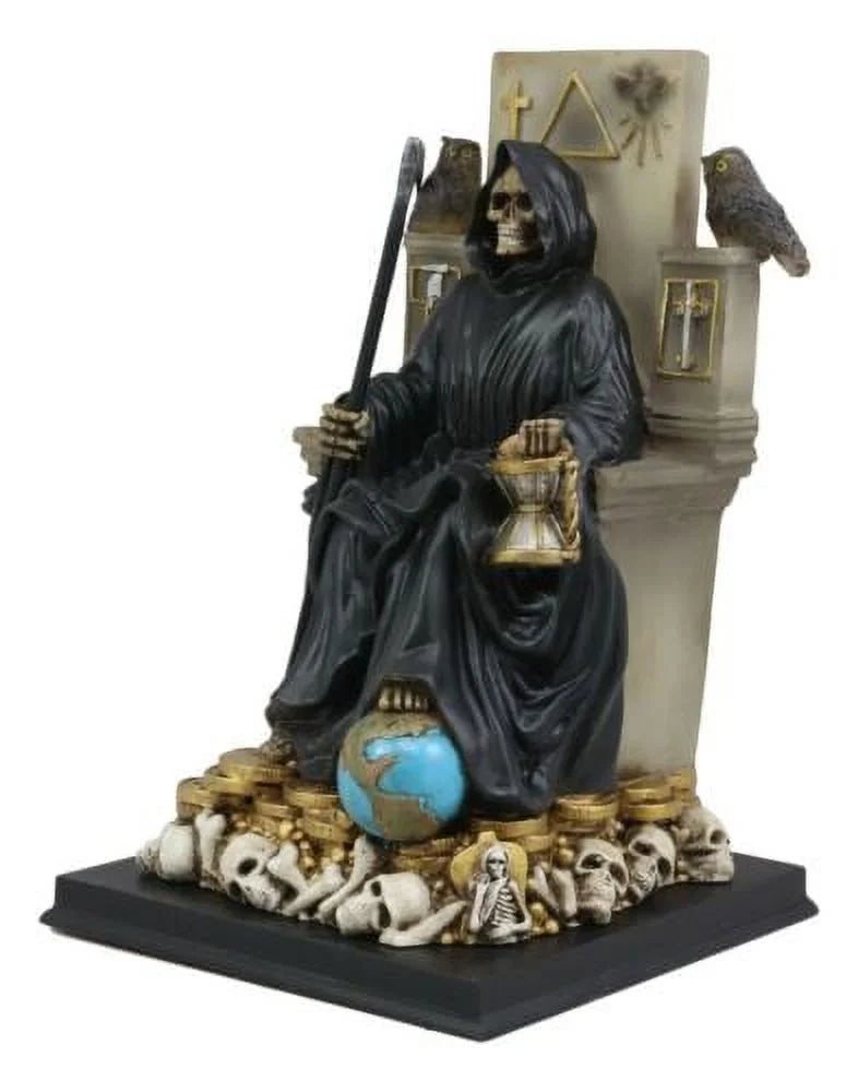 Holding Black Santa Lady Our Seated Throne Statue Muerte On Of Scythe Death