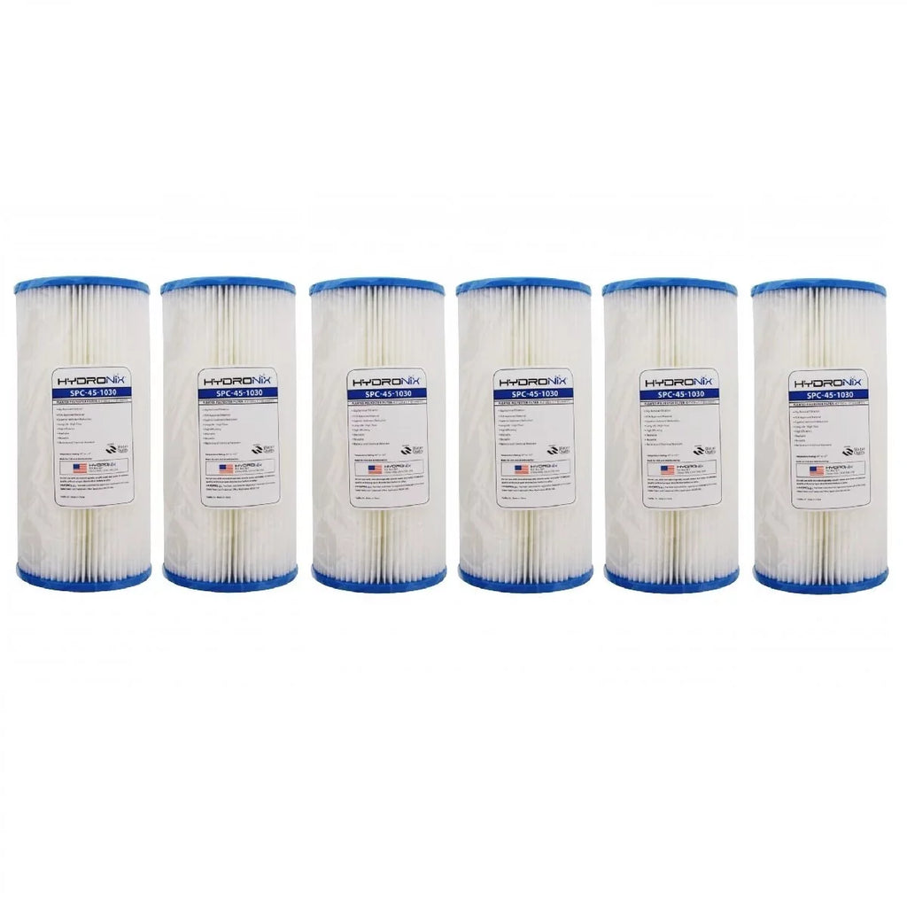 x Pleated 10 4.5 30 Sediment R30-BB Water Reusable SPC-45-1030 - Compatible (6 RS6 Pack) Washable micron Filter &