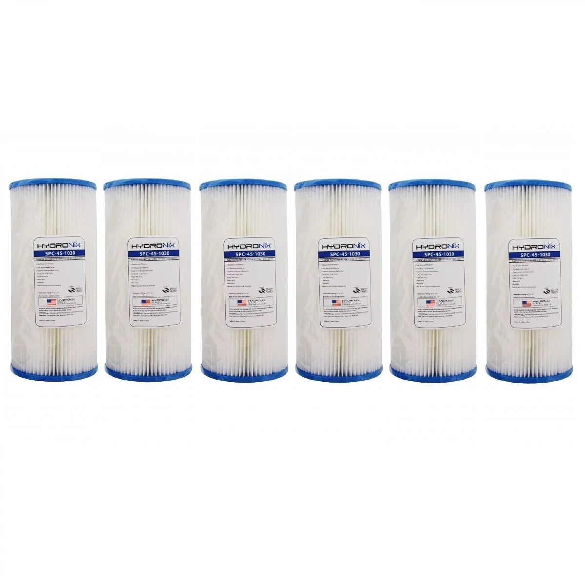 x Pleated 10 4.5 30 Sediment R30-BB Water Reusable SPC-45-1030 - Compatible (6 RS6 Pack) Washable micron Filter &
