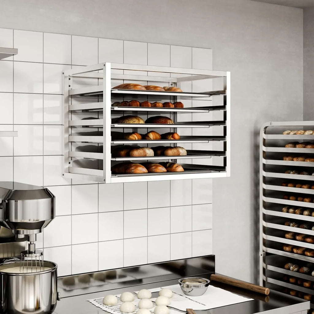 x Sheet/Bun x Sheet Fits Pans. Wall Pan Rack 18" - 28" 21". 6 Full-Size Mounted