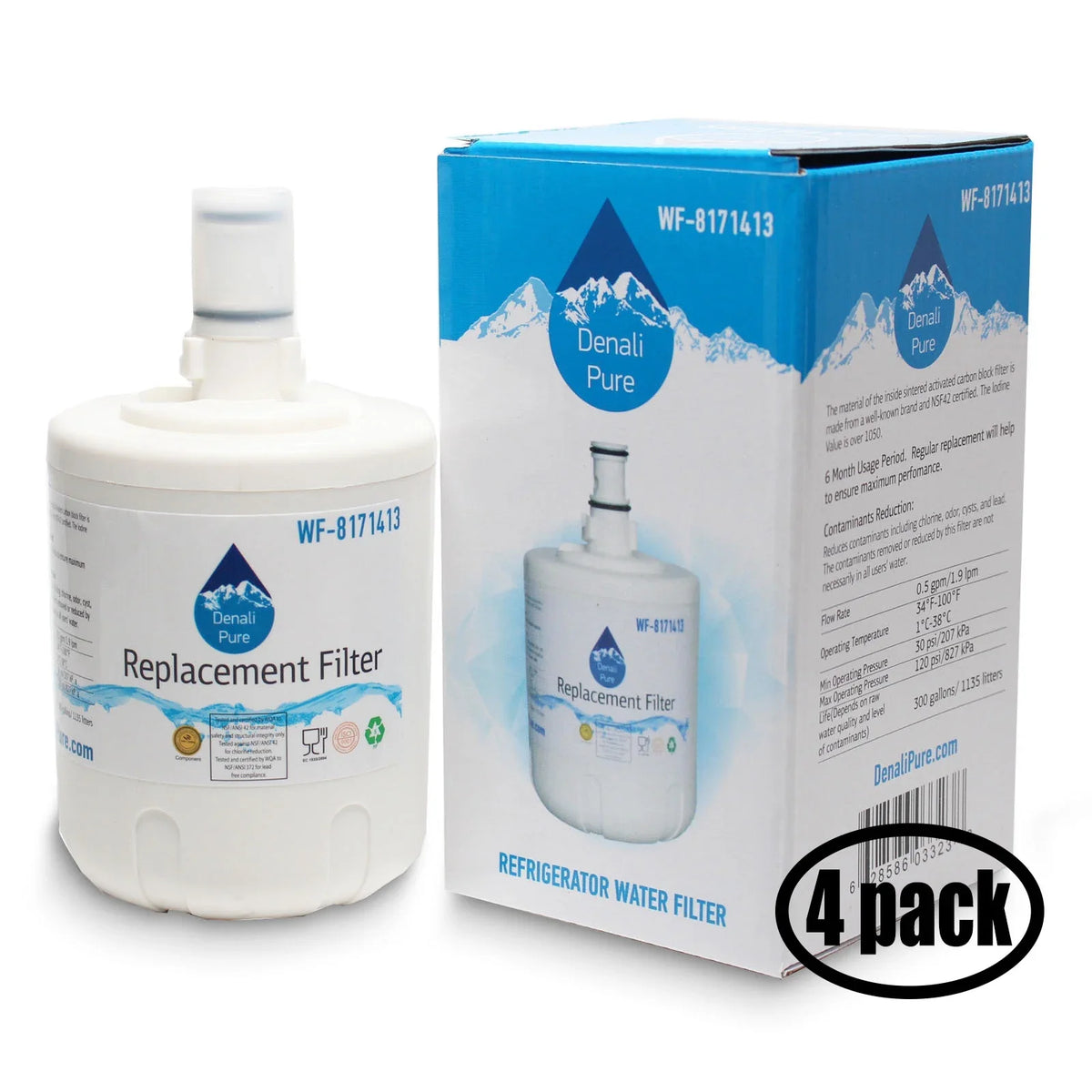 10672204201 4-Pack Cartridge Sears - 46-9002 Fridge - Filter Kenmore / Filter / Denali Compatible Brand with Refrigerator Water Pure Sears Water Replacement for Kenmore
