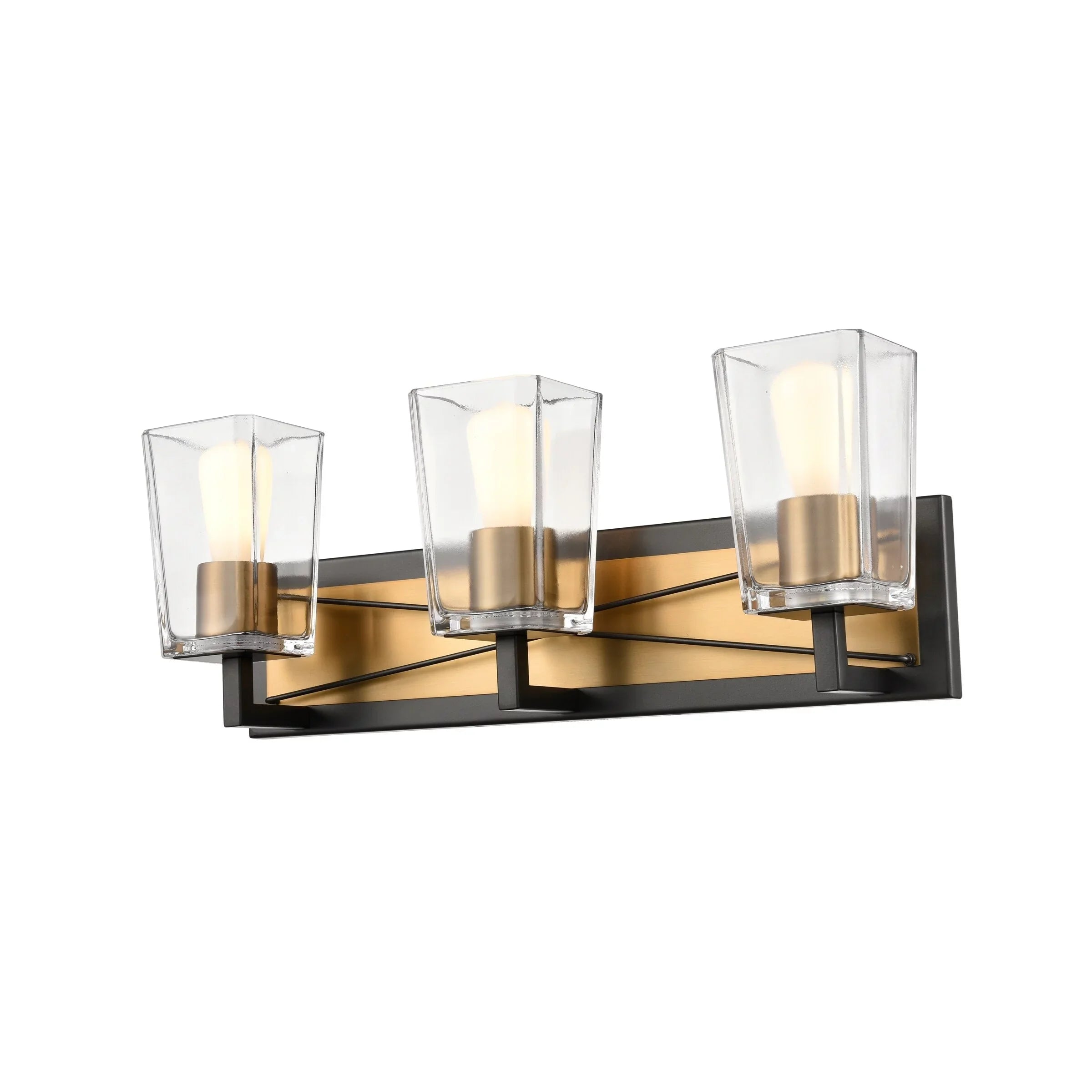 3 Glass Vanity Riverdale Light and Nickel Graphite with Satin Clear