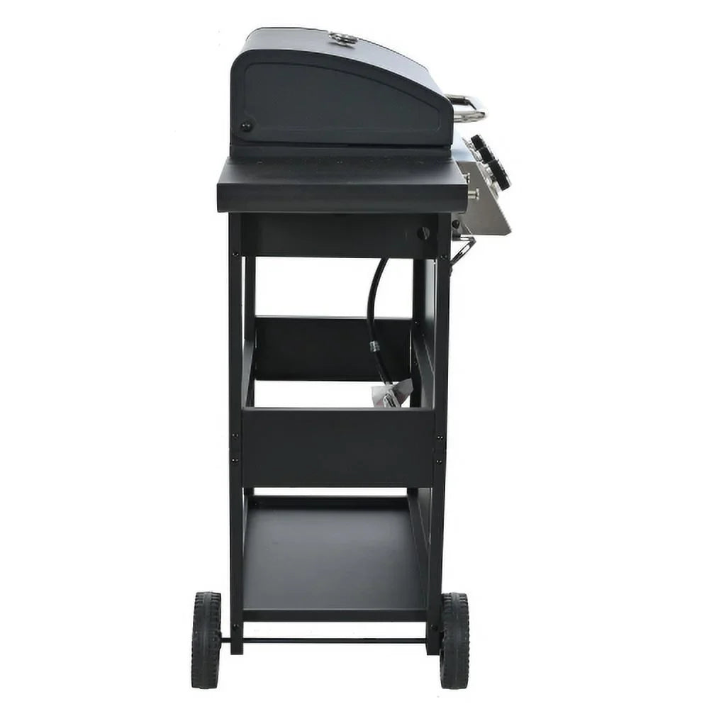 3 Kaireey Gas Propane BTU Stainless Burner BBQ Patio Garden Barbecue Shelves Foldable with Grill, Two 30,000 Grill Steel