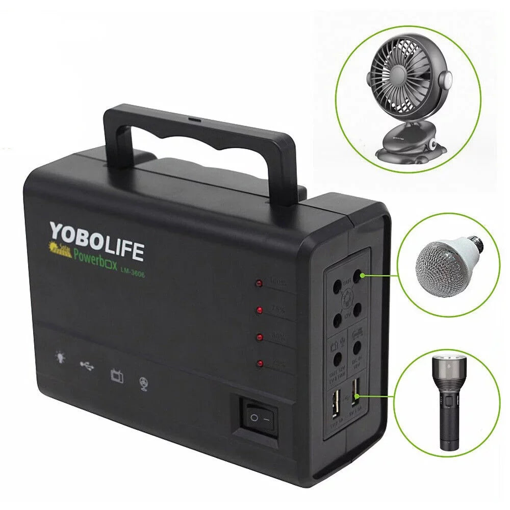 Power for with Power Outdoor with Lights Panel 4 Solar LED Kit, Camping Station Solar Generator Portable